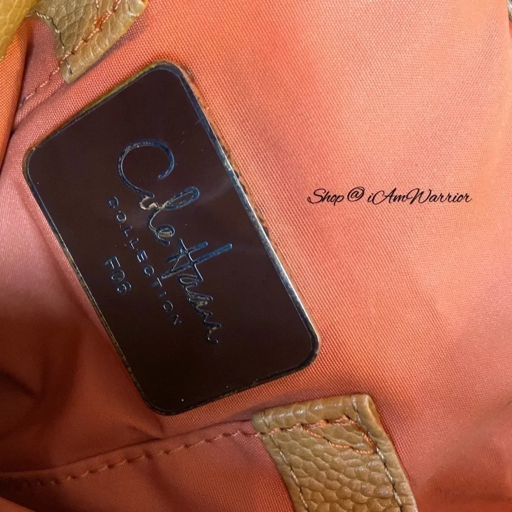 Cole Haan toffee pebble leather studded hobo bag  *shop@iamwarrior
